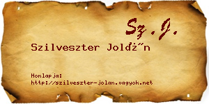 Szilveszter Jolán névjegykártya