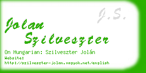 jolan szilveszter business card
