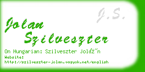 jolan szilveszter business card